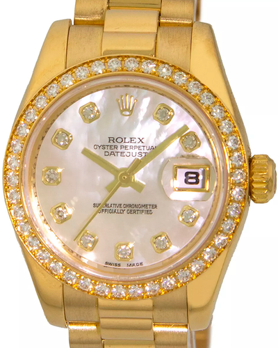 Rolex Lady-Datejust 26MM Mother of Pearl Dial Yellow Gold Bracelet (179138)