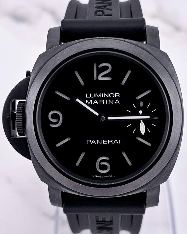 2009 Panerai Luminor Left Handed Destro PVD L.E. 44MM Black Dial Rubber Strap (PAM00026)