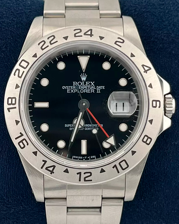 Rolex Explorer II 40MM Black Dial Steel Bracelet (16570)