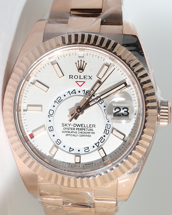 2020 Rolex Sky-Dweller 42MM White Dial Everose Gold Oyster Bracelet (326935)