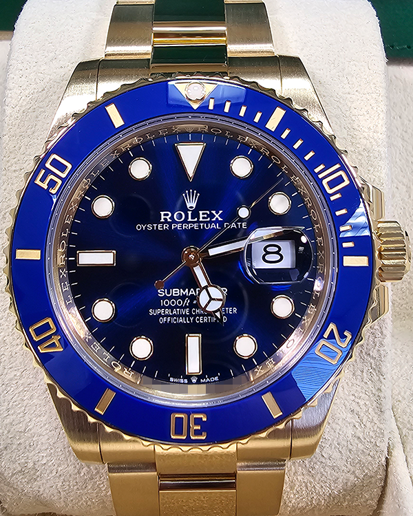 2024 Rolex Submariner Date 41MM Royal Blue Dial Yellow Gold Bracelet (126618LB)