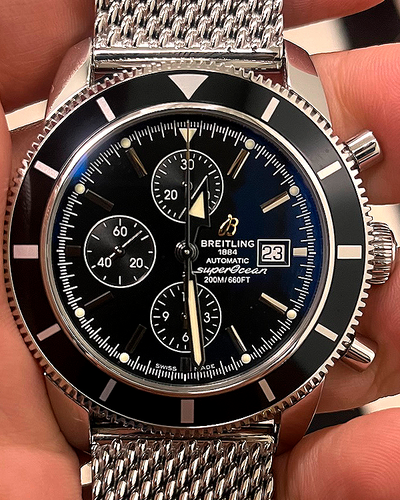 Breitling Superocean Heritage Chronograph 46MM Black Dial Steel Bracelet (A13320)