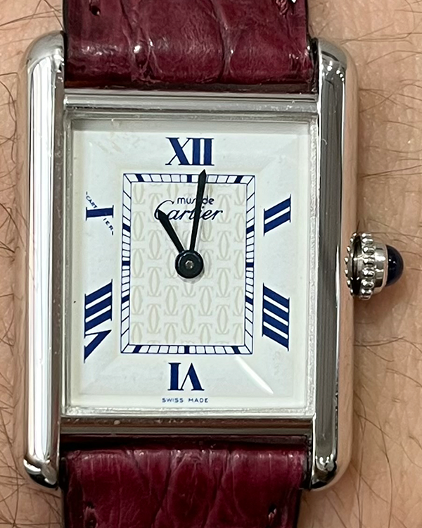 Cartier Tank de Cartier 22x30MM Quartz White Dial Leather Strap (2416)