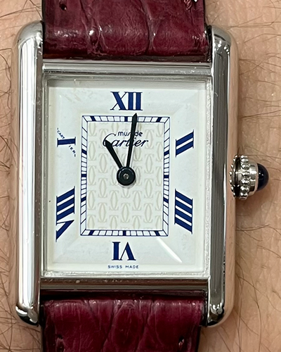 Cartier Tank de Cartier 22x30MM Quartz White Dial Leather Strap (2416)