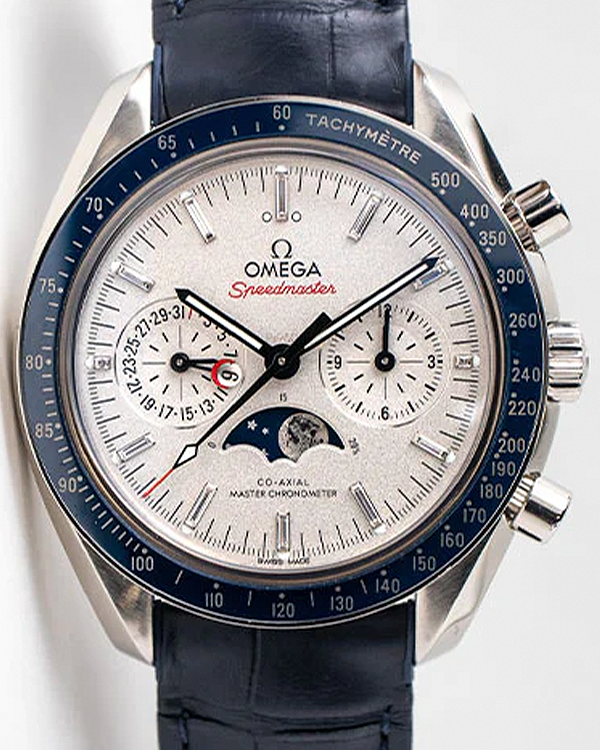 2023 Omega Speedmaster Professional Moonwatch Moonphase 44.25 MM Platinum-Gold Dial Leather Strap (304.93.44.52.99.004)