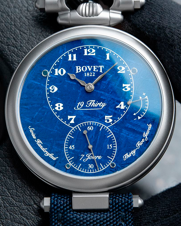 2023 Bovet 19Thirty Dimier Fleurier S.E 42MM Blue Meteorite Dial Textile Strap (NTT0011)