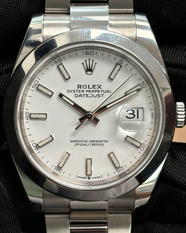 Rolex Datejust 41MM White Dial Oyster Bracelet (126300)