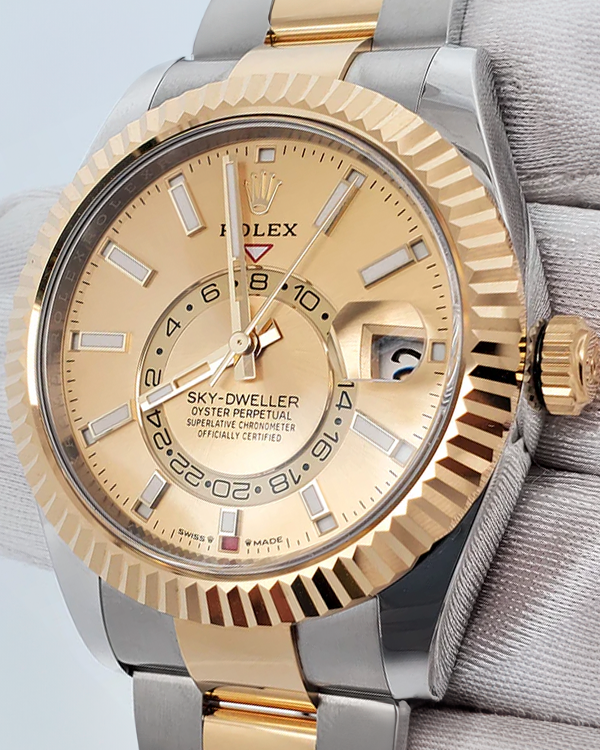 2023 Rolex Sky-Dweller 42MM Champagne Dial Two-Tone Oyster Bracelet (336933)