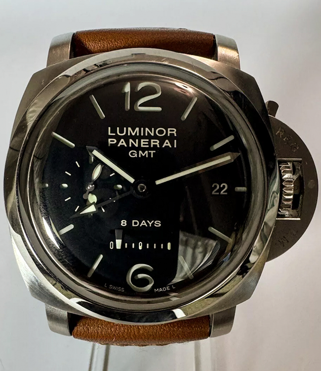 2007 Panerai Luminor 1950 8 Days 44MM Black Dial Leather Strap (PAM00233)