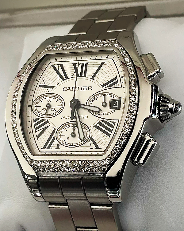 2016 Cartier Roadster 50.2MM Silver Dial Steel Bracelet (W6206019)