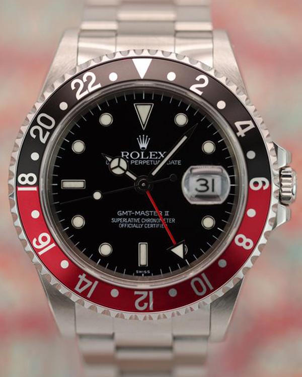 1999 (A Serial) Rolex GMT-Master II "Coke" 40MM Black Dial Oyster Bracelet (16710)