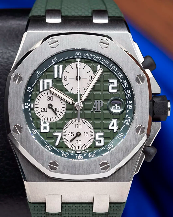 2022 Audemars Piguet Royal Oak Offshore Chronograph 42MM Green Dial Rubber Strap (26238TI.OO.A056CA.01)