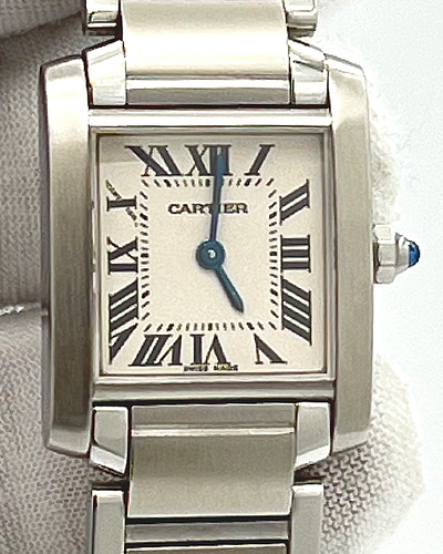 Cartier Tank Française 20x25MM Quartz White Dial Steel Bracelet (2384)