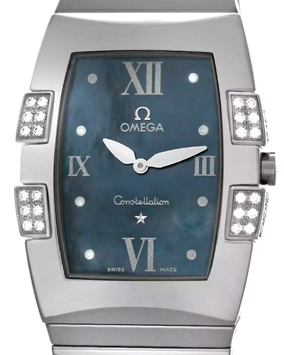 Omega Quadrella Constellation 26MM Quartz Blue Dial Steel Bracelet (1586.72)