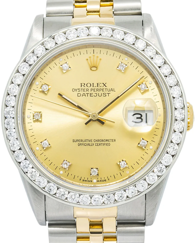 1991 (X Serial) Rolex Datejust 36MM Champagne Dial Two-Tone Jubilee Bracelet (16233)