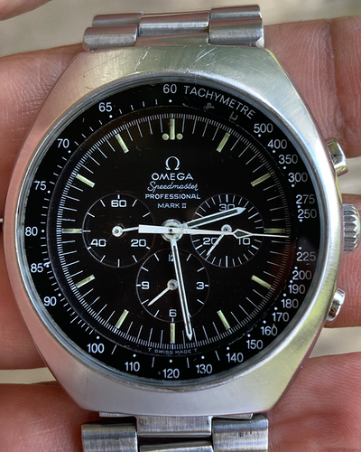 Omega Speedmaster Mark II 42MM Black Dial Steel Bracelet (145.014)