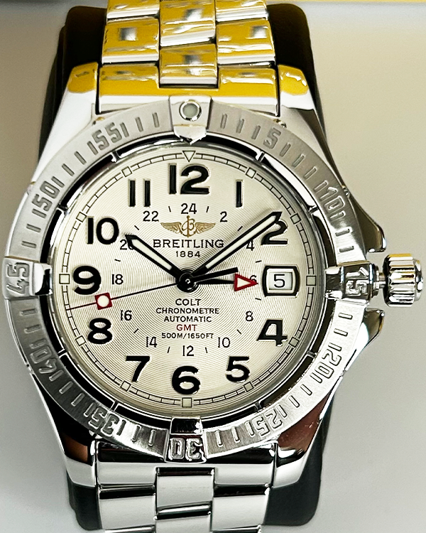 2010 Breitling Colt GMT 40.5MM Silver Dial Steel Bracelet (A3235011/G567)