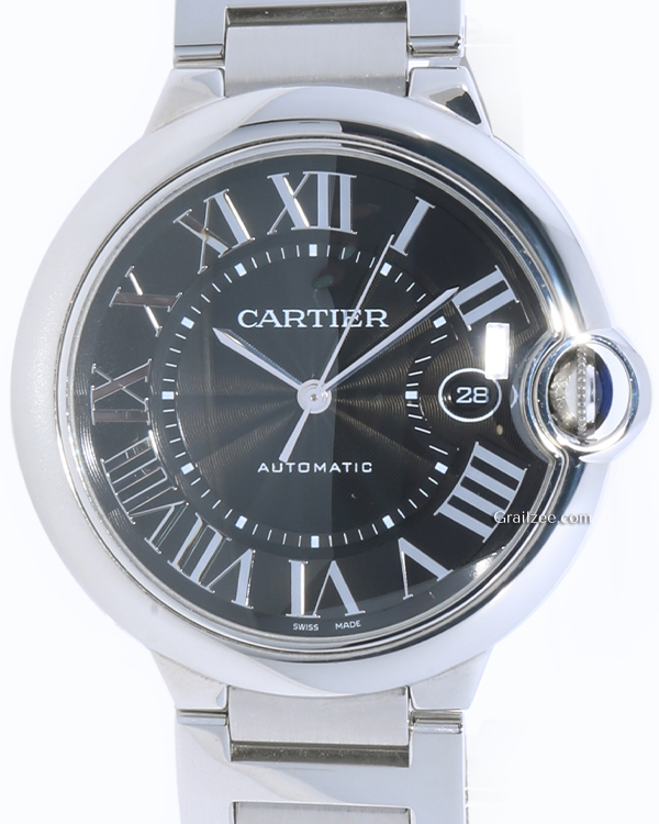 Cartier Ballon Bleu De Cartier 42MM Black Dial Steel Bracelet (W6920042)