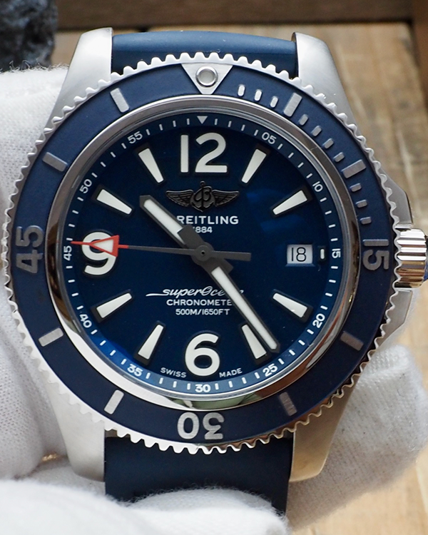 Breitling Superocean 42MM Blue Dial Rubber Strap (A17366)