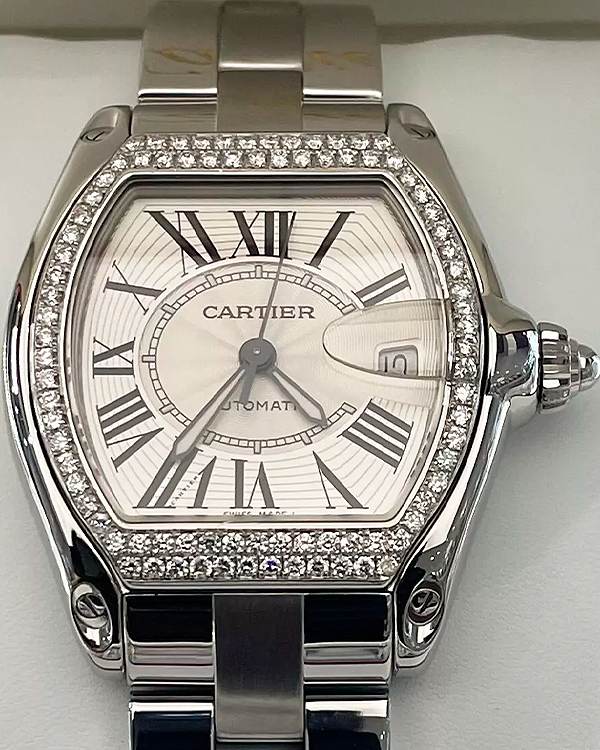 Cartier Roadster De Cartier 43x38MM Silver Dial Steel Bracelet (W62025V3)