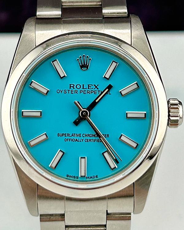 Rolex Oyster Perpetual 31MM Aftermarket Tiffany Blue Dial Oyster Bracelet (67480)