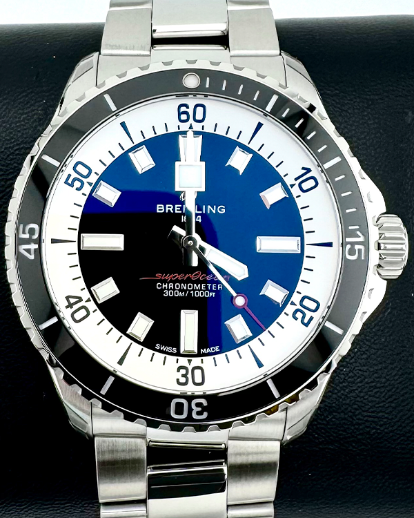 No Reserve - 2024 Breitling Superocean 42MM Black Dial Steel Bracelet (A17375)