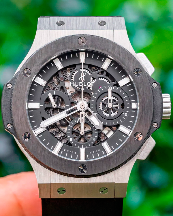 2016 Hublot Big Bang Aero Bang 44MM Skeleton Dial Leather Strap (311.SM.1170.GR)