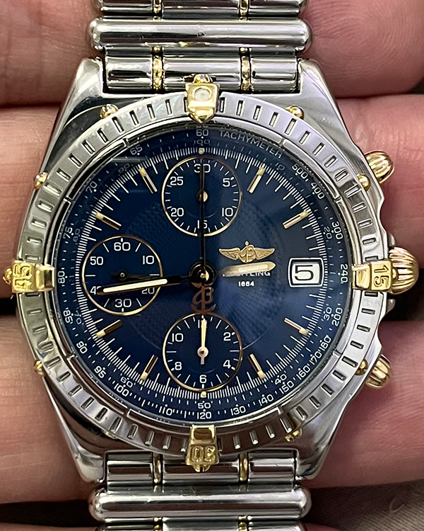 Breitling Chronomat 39MM Blue Dial Two-Tone Bracelet (B13050.1)