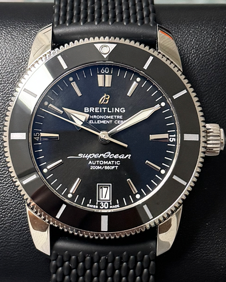 Breitling Superocean Heritage II 42MM Black Dial Rubber Strap (AB2010)