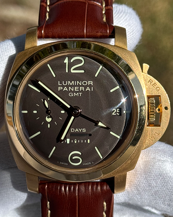 Panerai Luminor 1950 8 Days GMT L.E. 44MM Brown Dial Leather Strap (PAM00289)