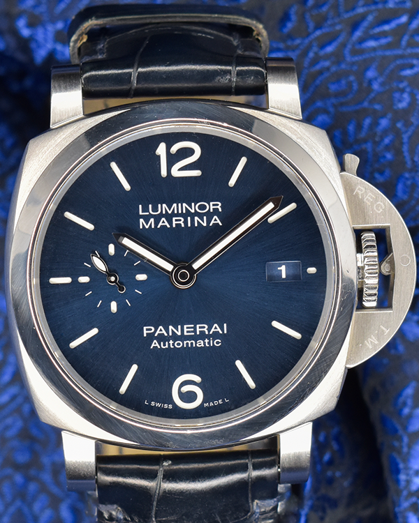 2021 Panerai Luminor Marina 1950 3 Days 42MM Blue Dial Leather Strap (PAM01393)