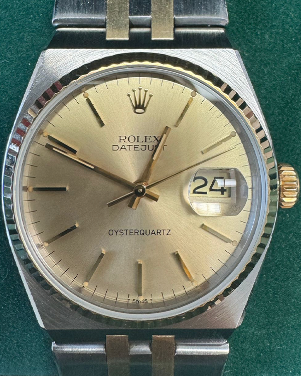 1980 Rolex Datejust 36MM Quartz Champagne Dial Two-Tone Oysterquartz Bracelet (17013)