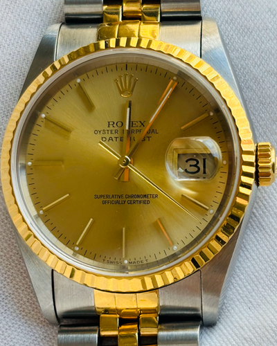 Rolex Datejust 36MM Champagne Dial Two-Tone Jubilee Bracelet (16233)