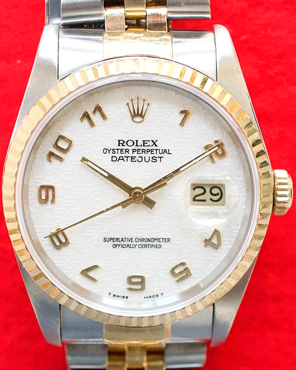 1989 (L Serial) Rolex Datejust 36MM White Dial Two-tone Jubilee Bracelet (16233)