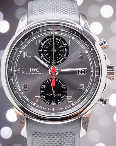 IWC Schaffhausen Portugieser Yacht Club Chronograph 43.5MM Grey Dial Rubber Strap (IW390503)