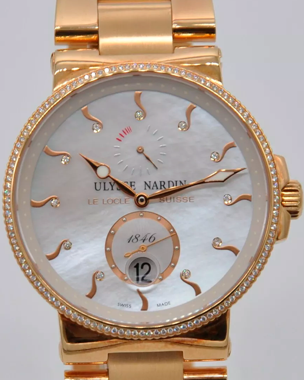 2017 Ulysse Nardin Marine 41MM Mother-of-Pearl Dial Rose Gold Bracelet (266-66)