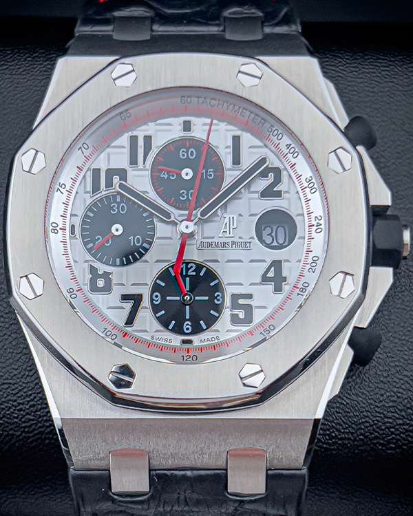 2012 Audemars Piguet Royal Oak Offshore Chronograph 42MM White Dial Leather Strap (26170ST.OO.D101CR.02)