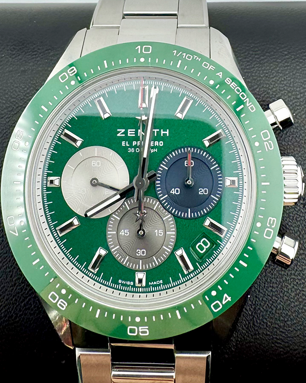 No Reserve - 2024 Zenith Chronomaster Sport 41MM Green Dial Steel Bracelet (03.3119.3600/56)