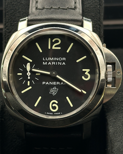 2019 Panerai Luminor Marina Logo 44MM Black Dial Leather Strap (PAM1005)