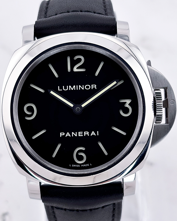 2012 Panerai Luminor Marina 1950 3 Days 44MM Black Dial Leather Strap (PAM00112)