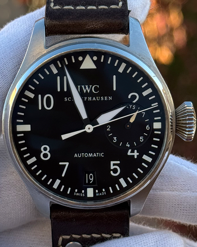 2010 IWC Schaffhausen Pilot 46MM Black Dial Leather Strap (IW500401)