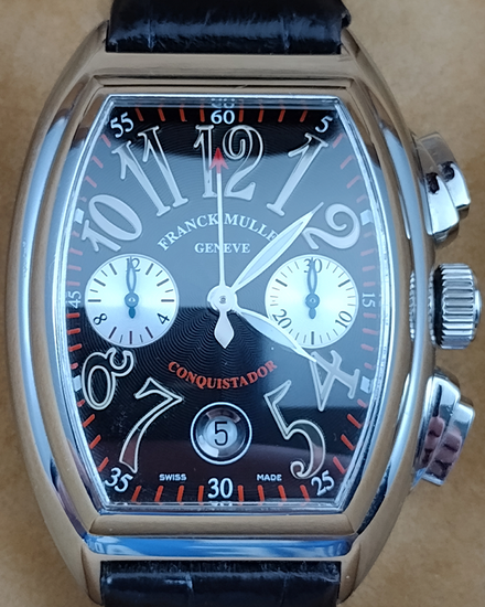 Franck Muller Conquistador 35x41MM Black Dial Leather Strap (8002 CC)