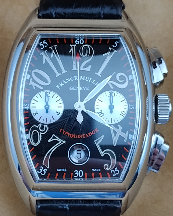 Franck Muller Conquistador 35x41MM Black Dial Leather Strap (8002 CC)