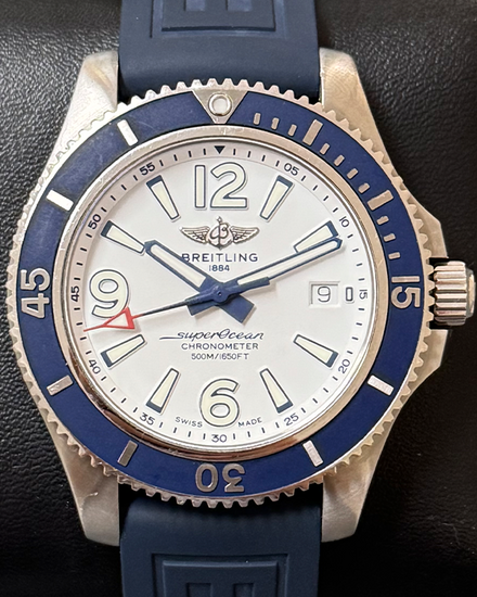 2021 Breitling Superocean 42MM White Dial Rubber Strap (A17366)