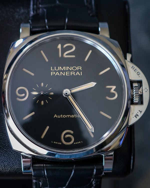 Panerai Luminor Due 45MM Black Dial Leather Strap (PAM00674)