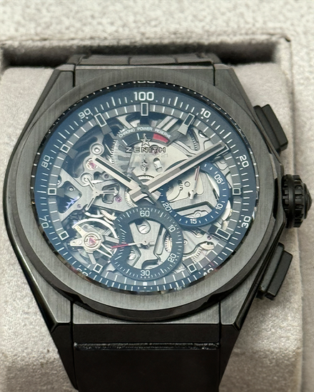 2018 Zenith Defy El Primero 44MM Skeleton Dial Leather Strap (49.9000.9004/78.R582)