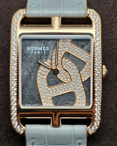 2024 Hermès Cape Cod 31MM Quartz Diamonds-Obsidian Dial Leather Strap (CC3.771)