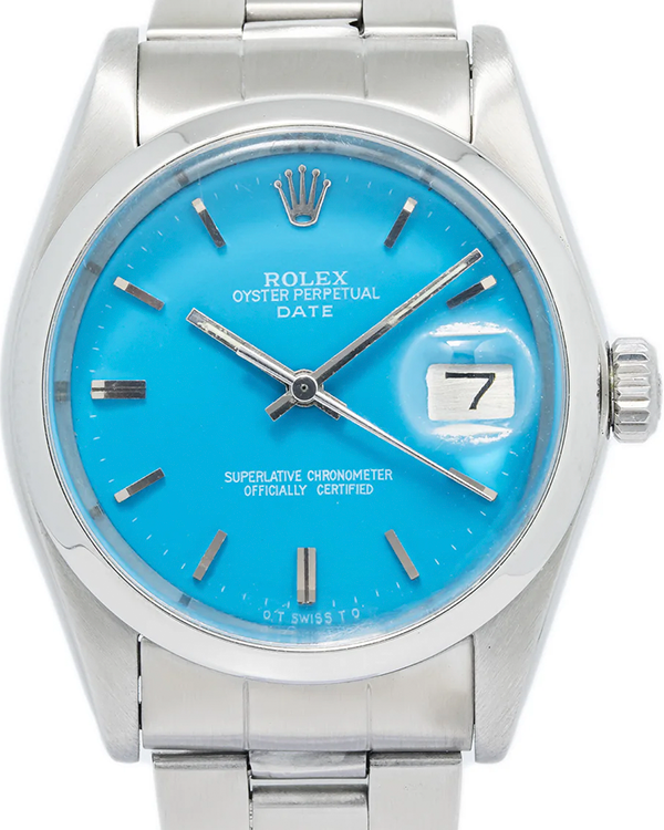 Rolex Oyster Perpetual Date 34MM Turquoise Dial Oyster Bracelet (1500)