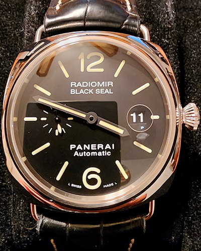 2012 Panerai Radiomir Black Seal 45MM Black Dial Leather Strap (PAM00287)