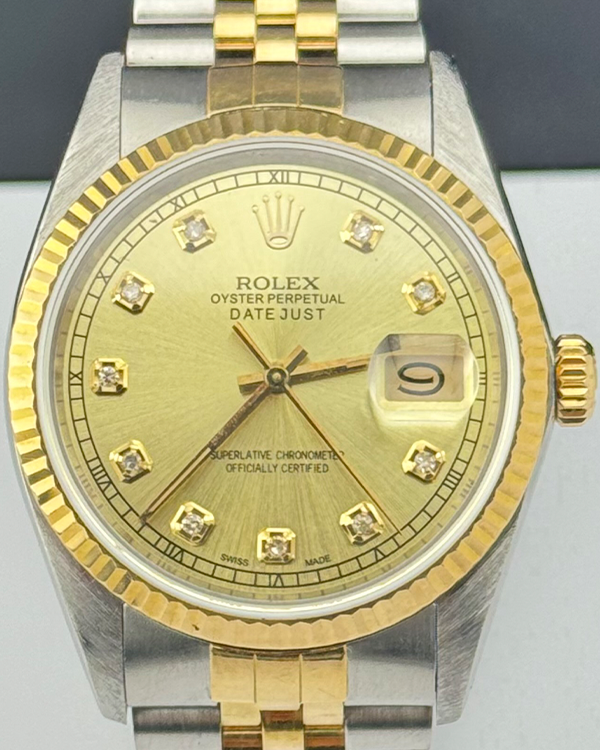 Rolex Datejust 36MM Aftermarket Champagne Dial Two-Tone Jubilee Bracelet (16013)